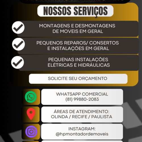 Montador de Móveis e Instalações em Geral.