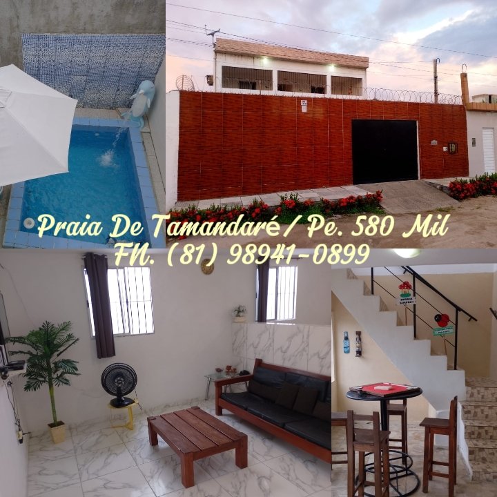 CASA À VENDA 580 MIL NA PRAIA DE TAMANDARÉ/PE.