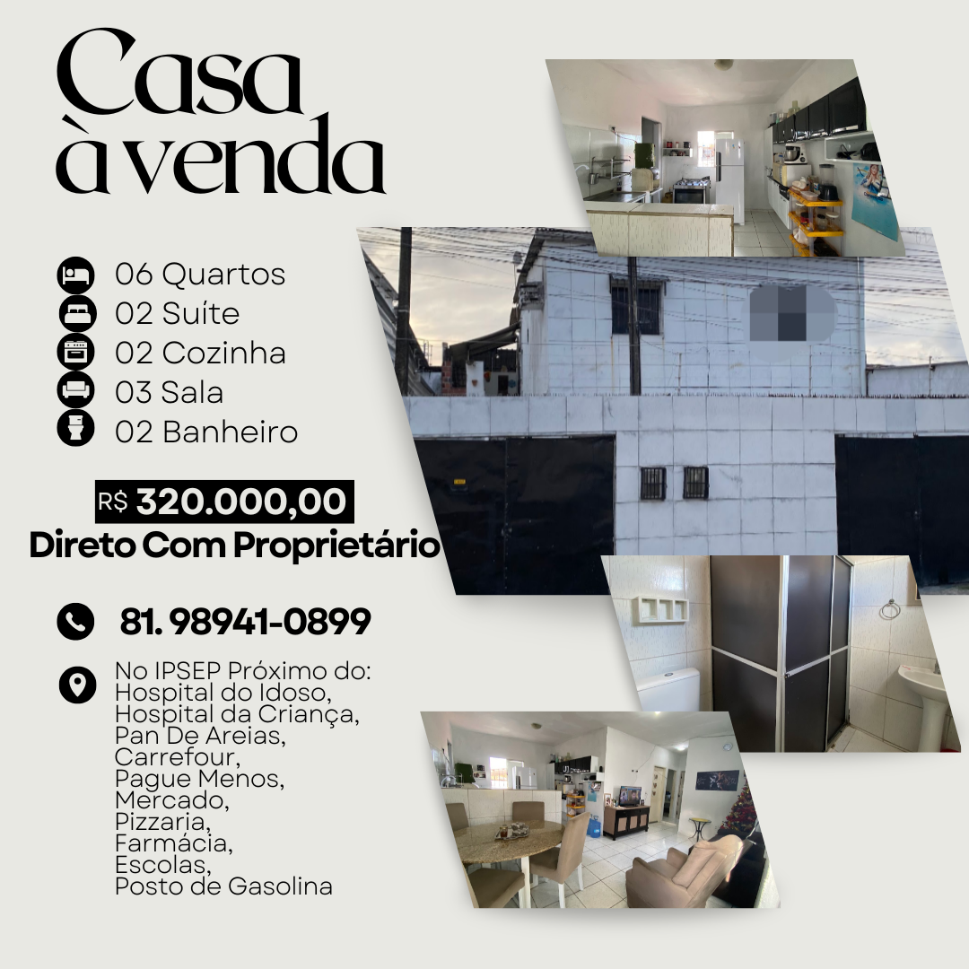 CASA DUPLEX À VENDA NO IPSEP – 320 Mil